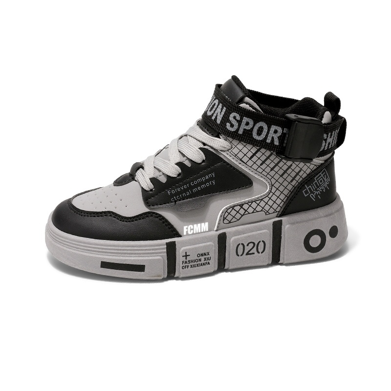 Противоскользящие дышащие высокие повседневные кроссовки для детей FCMM, черный/серый
Противоскользящие дышащие высокие повседневные кроссовки для детей FCMM, черный/серый