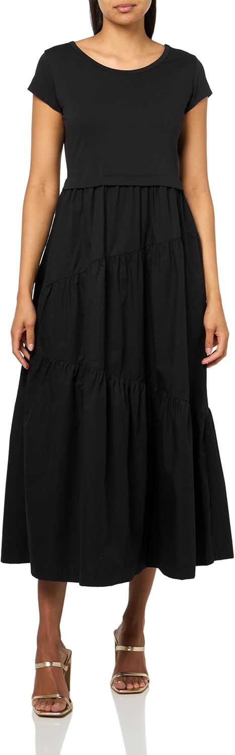 BOSS Женское гибридное джерси футболка макси-платье, Black Carbon
BOSS Женское гибридное джерси футболка макси-платье, Black Carbon