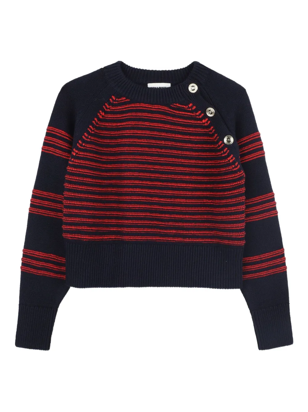 Укороченный свитер в полоску SONIA RYKIEL ENFANT, синий 
Укороченный свитер в полоску SONIA RYKIEL ENFANT, синий