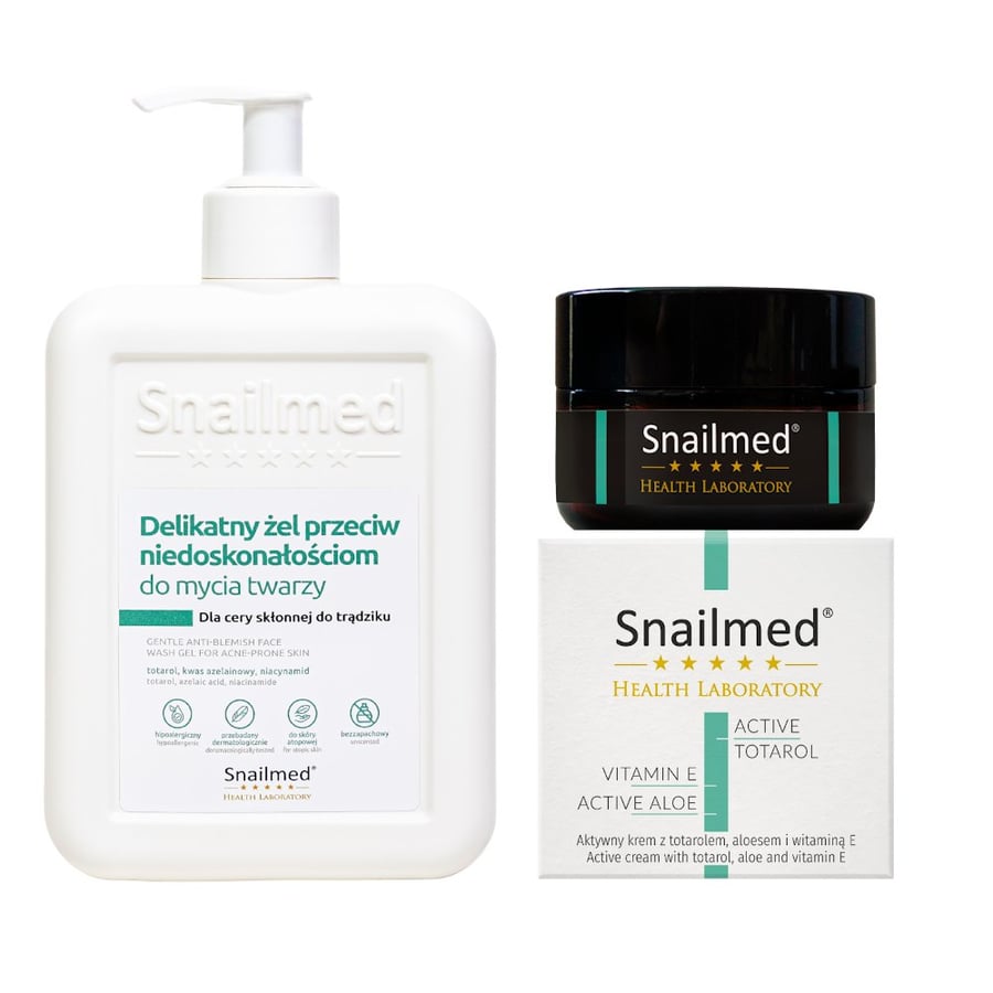 Гель для лица Snailmed Anti-Imperfection 300 мл + Регенерирующий крем с тотаролом, алоэ и витамином Е 30 мл
Гель для лица Snailmed Anti-Imperfection 300 мл + Регенерирующий крем с тотаролом, алоэ и витамином Е 30 мл