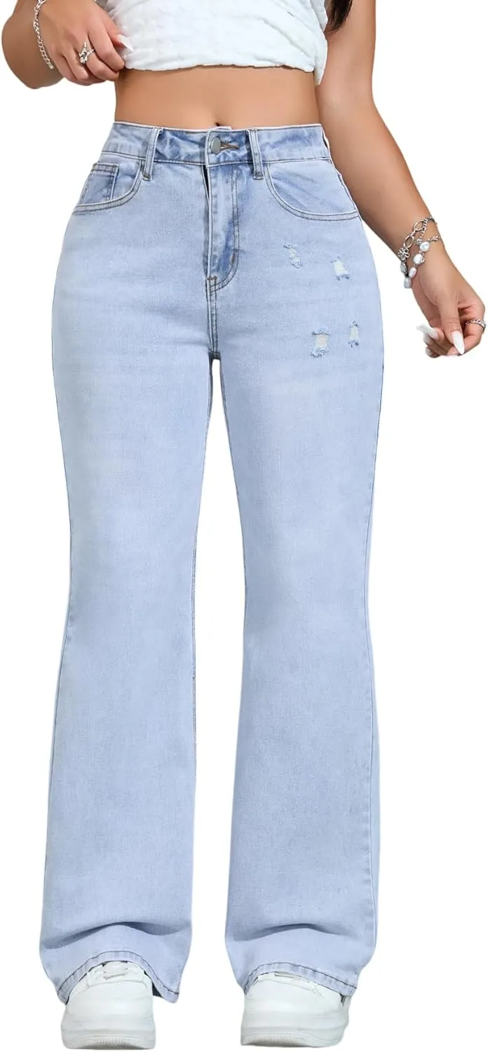 Женские джинсы wide leg с карманами, stretchy baggy distressed mid-rise boyfriend, light blue Butfmv
Женские джинсы wide leg с карманами, stretchy baggy distressed mid-rise boyfriend, light blue Butfmv