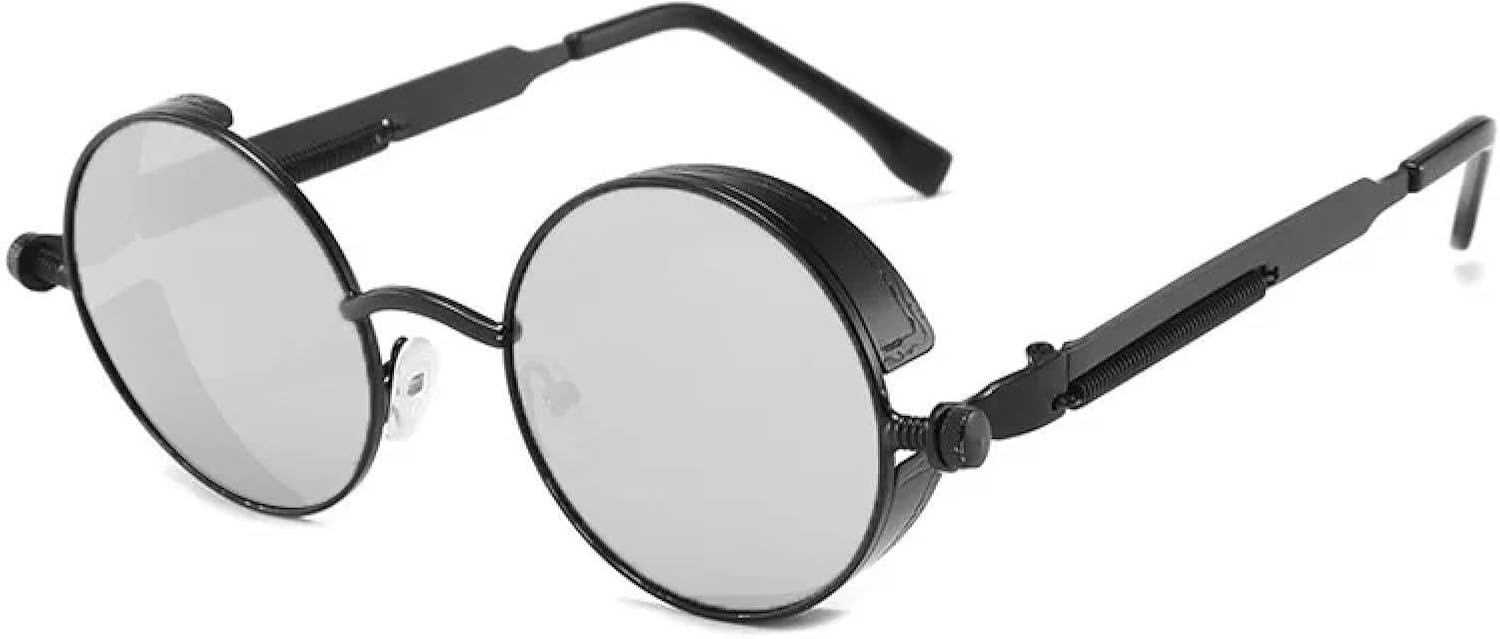 Солнцезащитные очки с защитой от УФ-излучения UV400 для женщин и мужчин | Панк, металл, стимпанк, круглые | для занятий спортом на открытом воздухе DSVIGF, Black Silver Mirror
Солнцезащитные очки с защитой от УФ-излучения UV400 для женщин и мужчин | Панк, металл, стимпанк, круглые | для занятий спортом на открытом воздухе DSVIGF, Black Silver Mirror