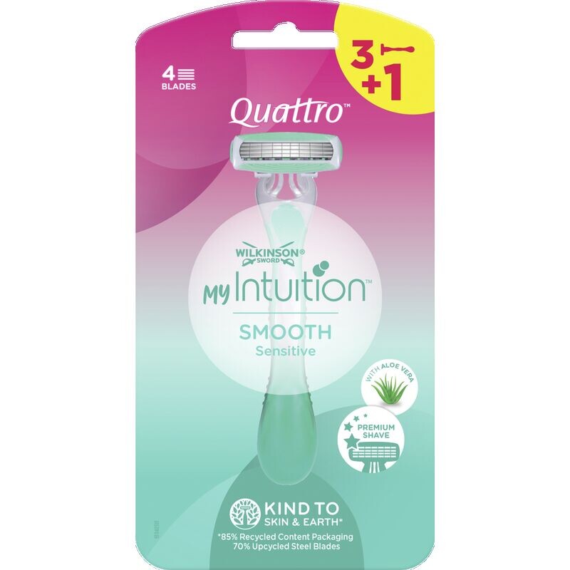 Одноразовая бритва Quattro Smooth Sensitive Wilkinson Sword, 4 шт.
Одноразовая бритва Quattro Smooth Sensitive Wilkinson Sword, 4 шт.
