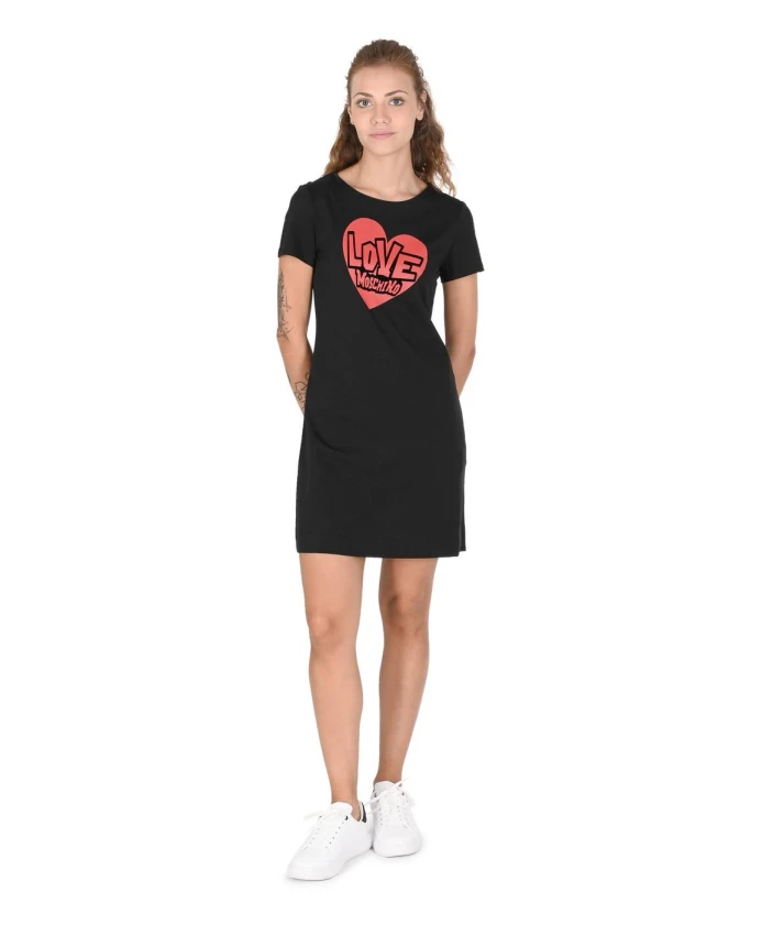 Черное мини-платье с принтом в виде сердечек Love Moschino, черный
Черное мини-платье с принтом в виде сердечек Love Moschino, черный