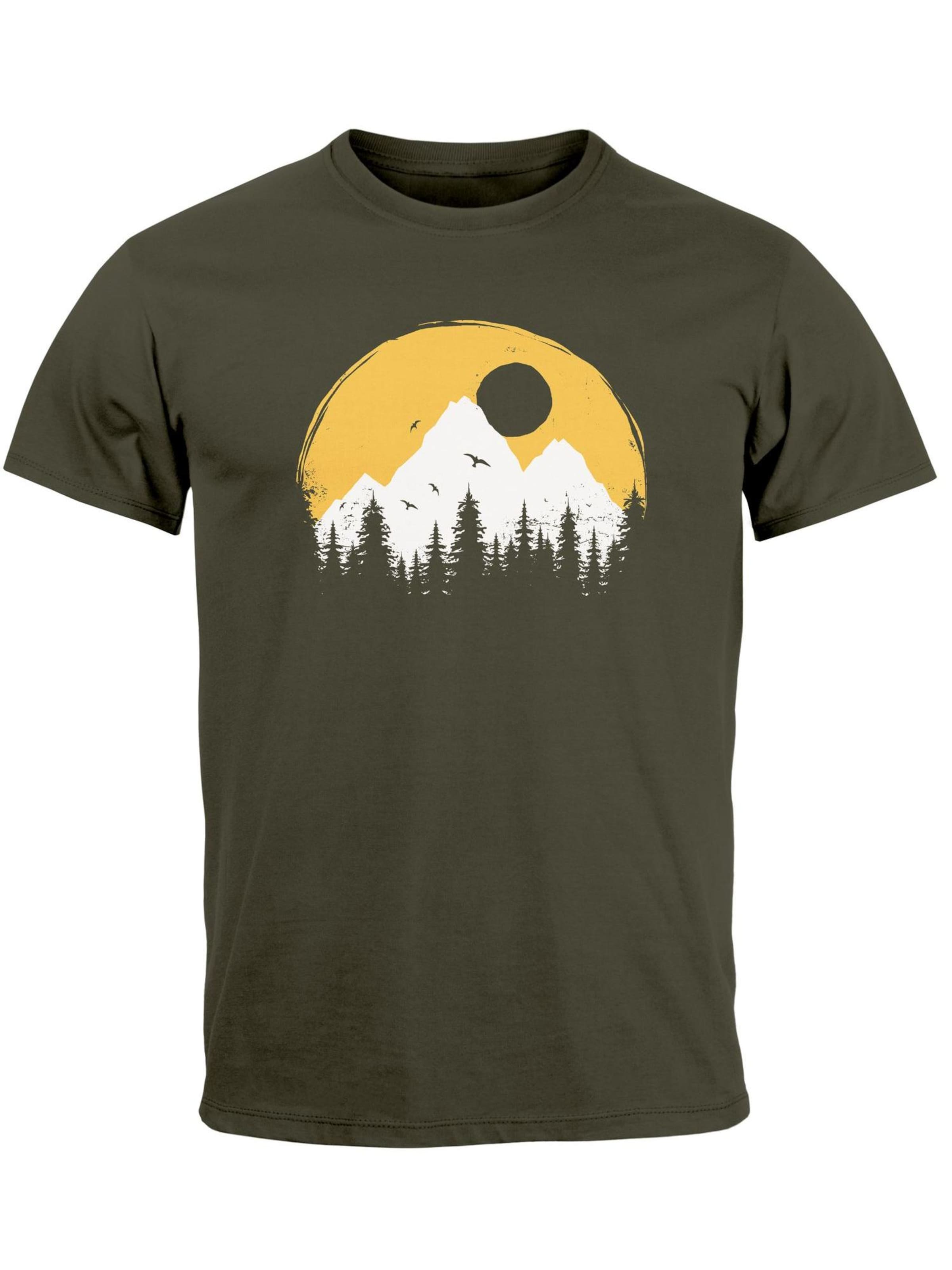 Neverless Футболка 'Mountains' в зеленом цвете
Neverless Футболка 'Mountains' в зеленом цвете