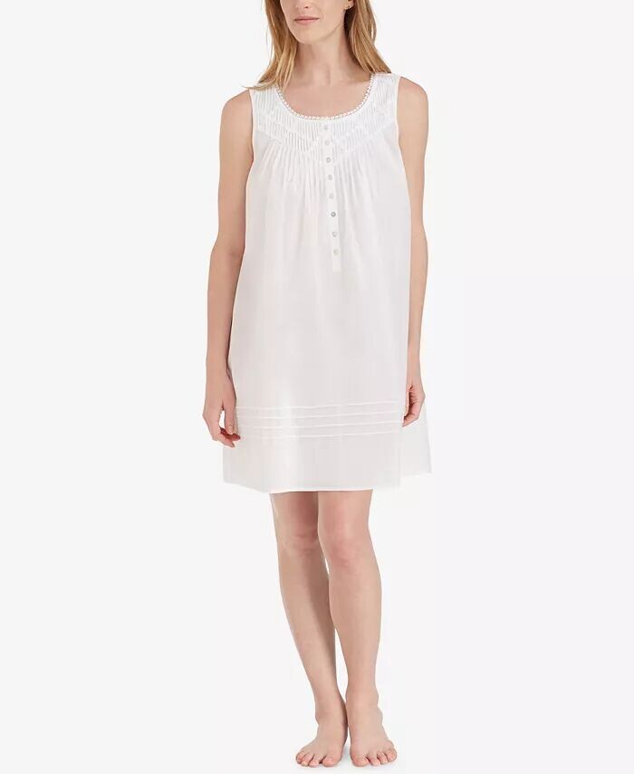 Короткая ночная рубашка из хлопка с кружевной отделкой Eileen West, белый
Короткая ночная рубашка из хлопка с кружевной отделкой Eileen West, белый