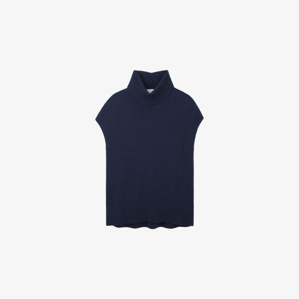 Водолазка The White Company с коротким рукавом вязаная, синий 
Водолазка The White Company с коротким рукавом вязаная, синий