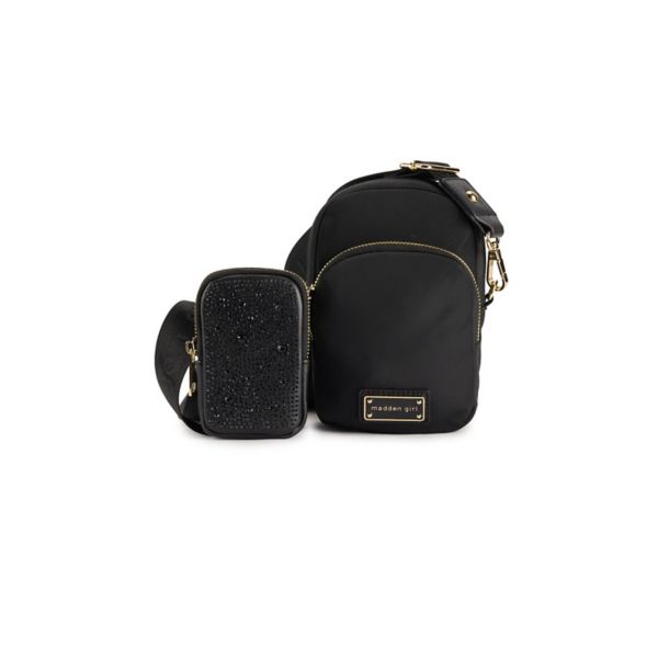 Северо-южная сумка через плечо со съемным мешочком Madden Girl, черный
Северо-южная сумка через плечо со съемным мешочком Madden Girl, черный