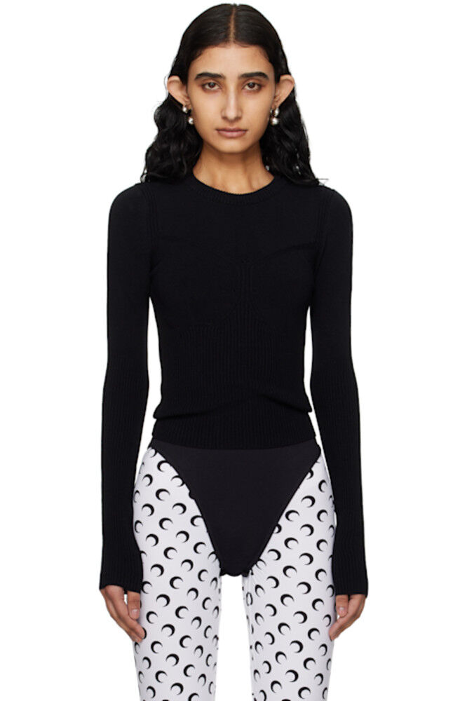 Черный свитер в рубчик Marine Serre
Черный свитер в рубчик Marine Serre