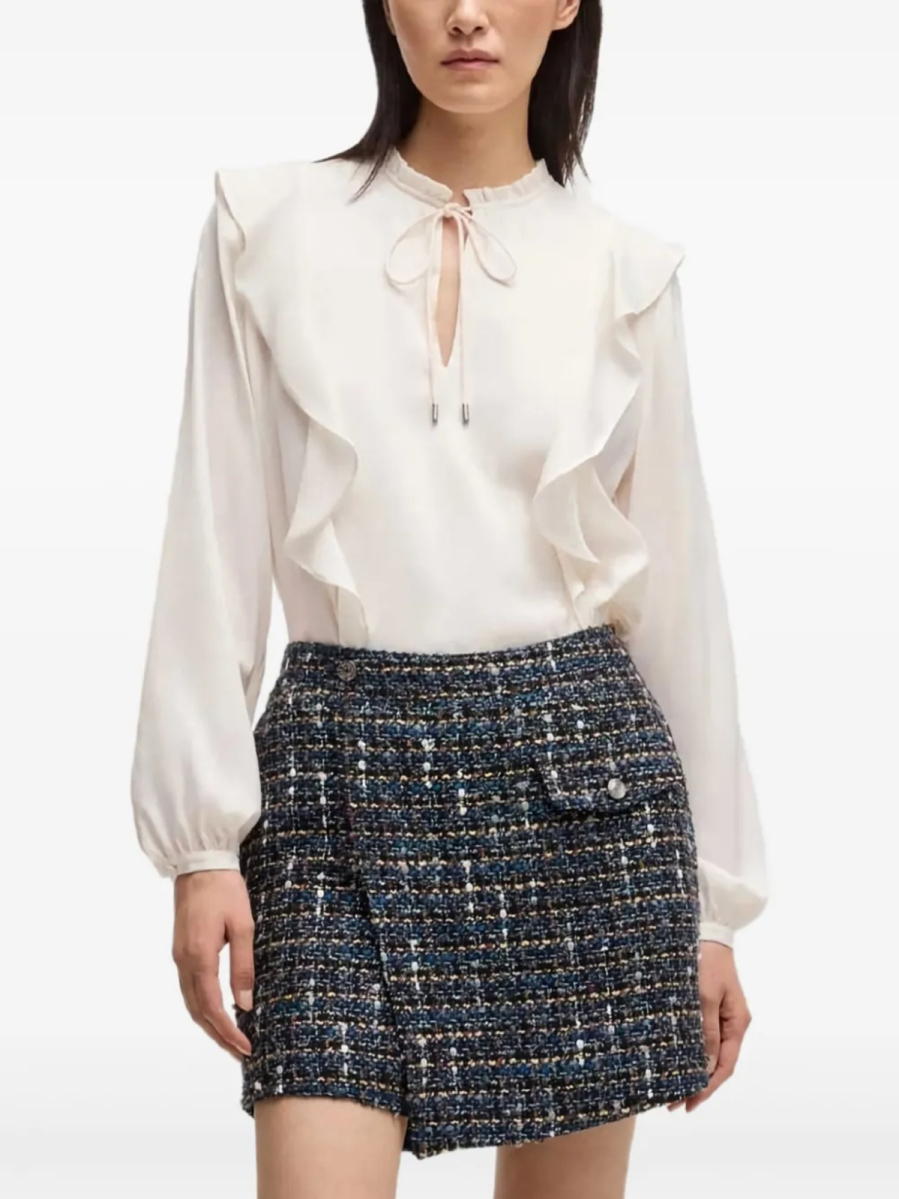 Блузка с оборками BOSS, нейтральный
Блузка с оборками BOSS, нейтральный