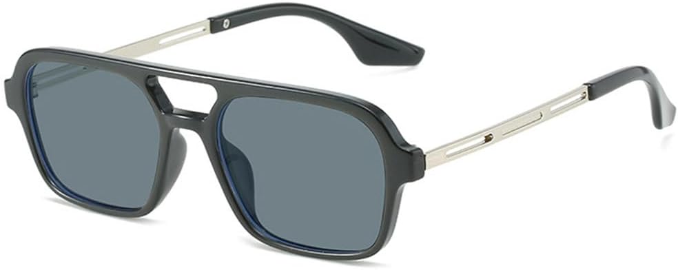 Ретро солнцезащитные очки с двойной перемычкой для женщин, модные, с прозрачными линзами цвета океана, защита от УФ-излучения UV400; мужские модные металлические полые солнцезащитные очки TYUVIVO, Black Grey
Ретро солнцезащитные очки с двойной перемычкой для женщин, модные, с прозрачными линзами цвета океана, защита от УФ-излучения UV400; мужские модные металлические полые солнцезащитные очки TYUVIVO, Black Grey