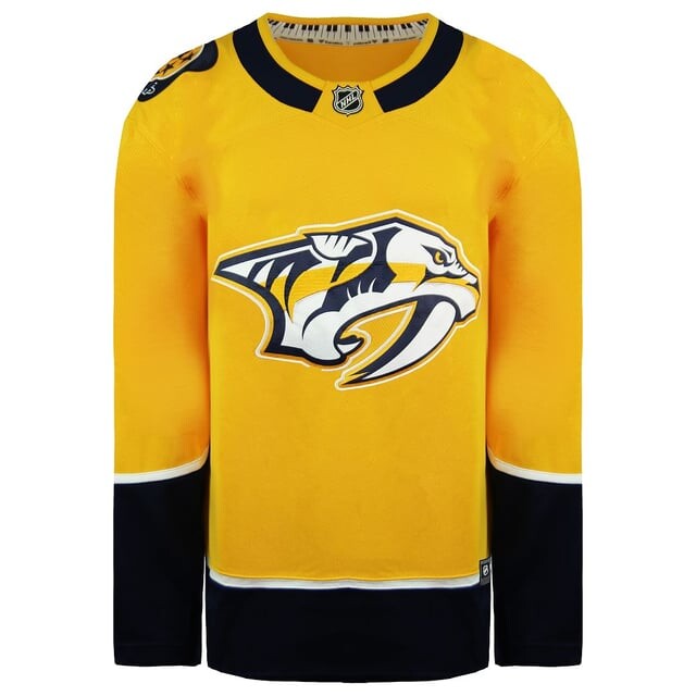 Мужская домашняя майка Fanatics NHL Nashville Predators Fanatics, желтый
Мужская домашняя майка Fanatics NHL Nashville Predators Fanatics, желтый