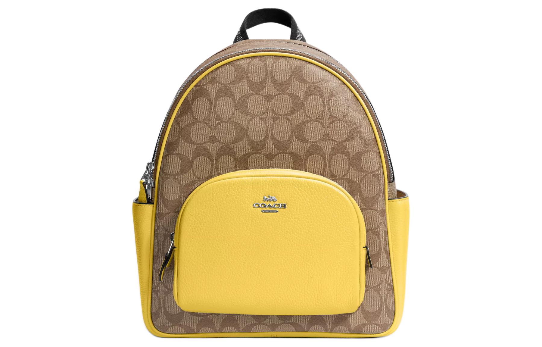 Рюкзак среднего размера Court Canvas с отделкой из мелкозернистой кожи для женщин, серебристый, хаки и винтажный желтый COACH
Рюкзак среднего размера Court Canvas с отделкой из мелкозернистой кожи для женщин, серебристый, хаки и винтажный желтый COACH