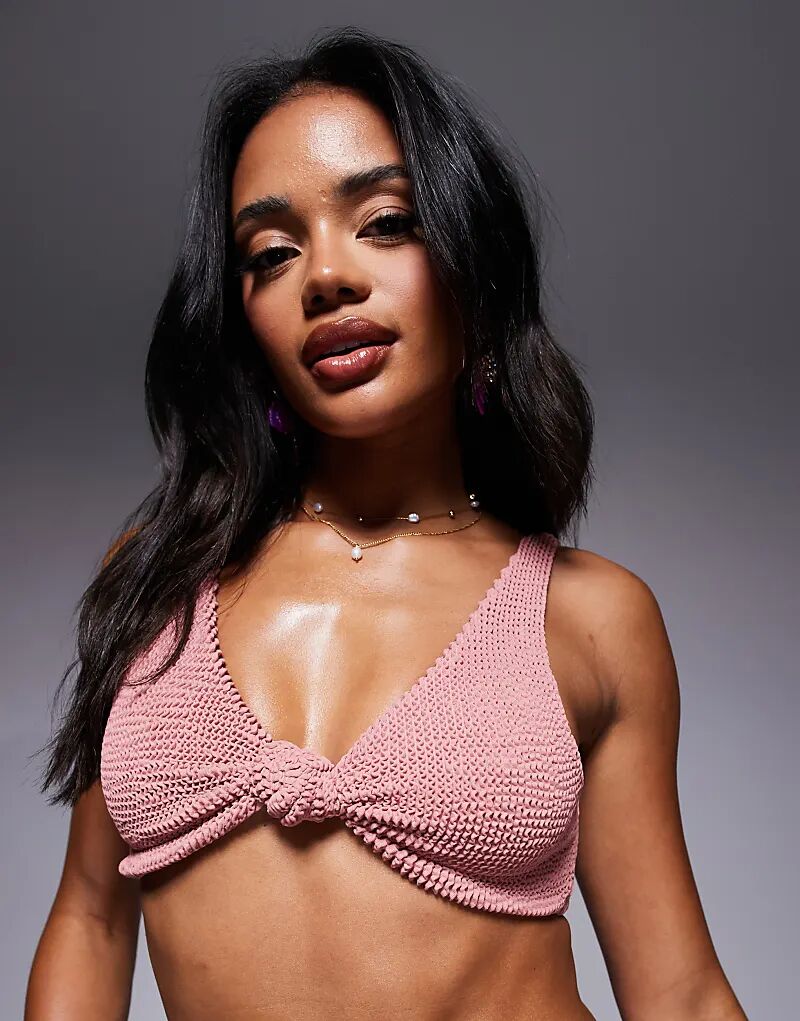 Верх бикини Moda Minx с завязкой спереди в цвете «глиняно-розовый»
Верх бикини Moda Minx с завязкой спереди в цвете «глиняно-розовый»