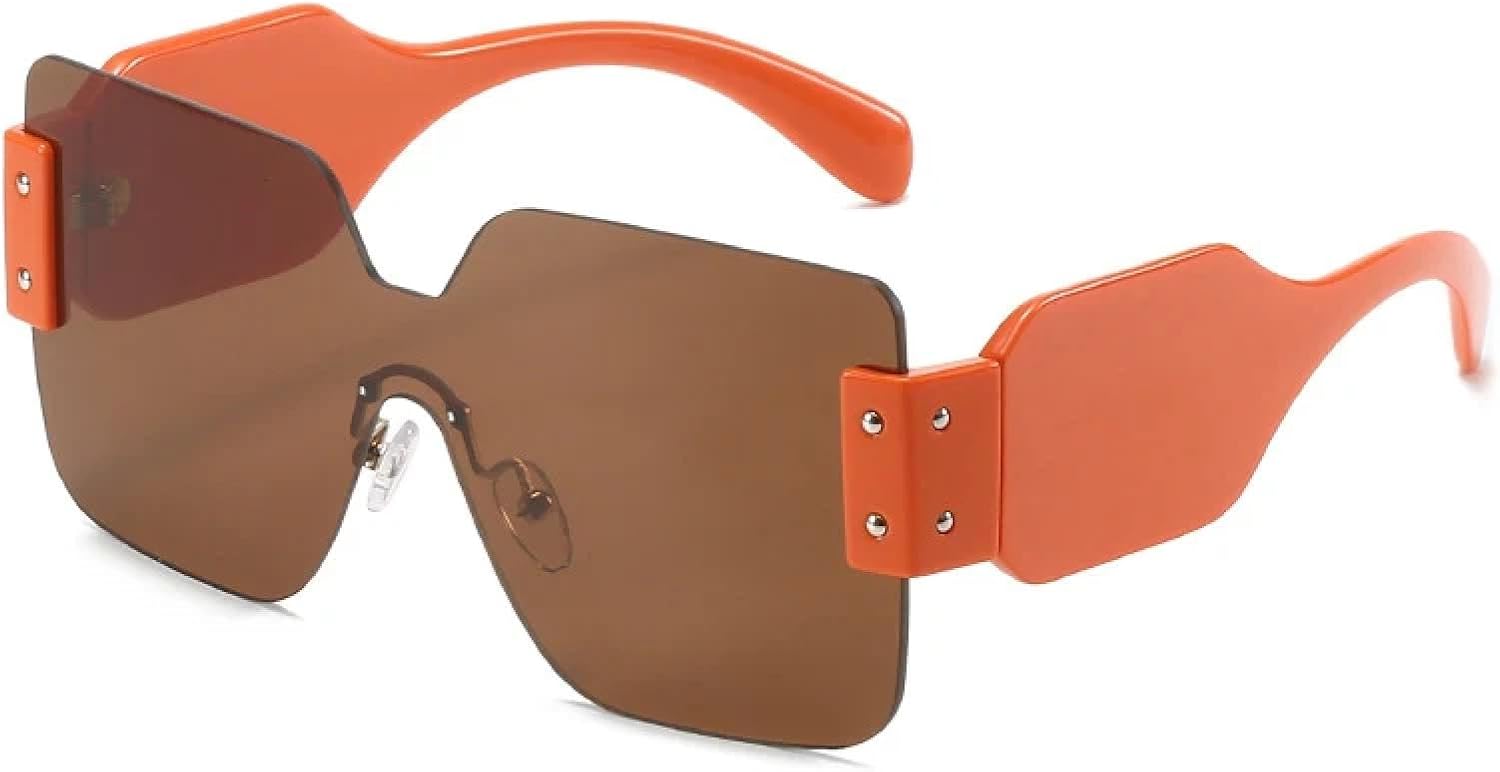 Модные цельные солнцезащитные очки без оправы для женщин и мужчин, винтажные, с широкими дужками, в крупной оправе, для активного отдыха и вождения, с защитой от УФ-излучения UV400 TKKTLLT, Orange Brown
Модные цельные солнцезащитные очки без оправы для женщин и мужчин, винтажные, с широкими дужками, в крупной оправе, для активного отдыха и вождения, с защитой от УФ-излучения UV400 TKKTLLT, Orange Brown