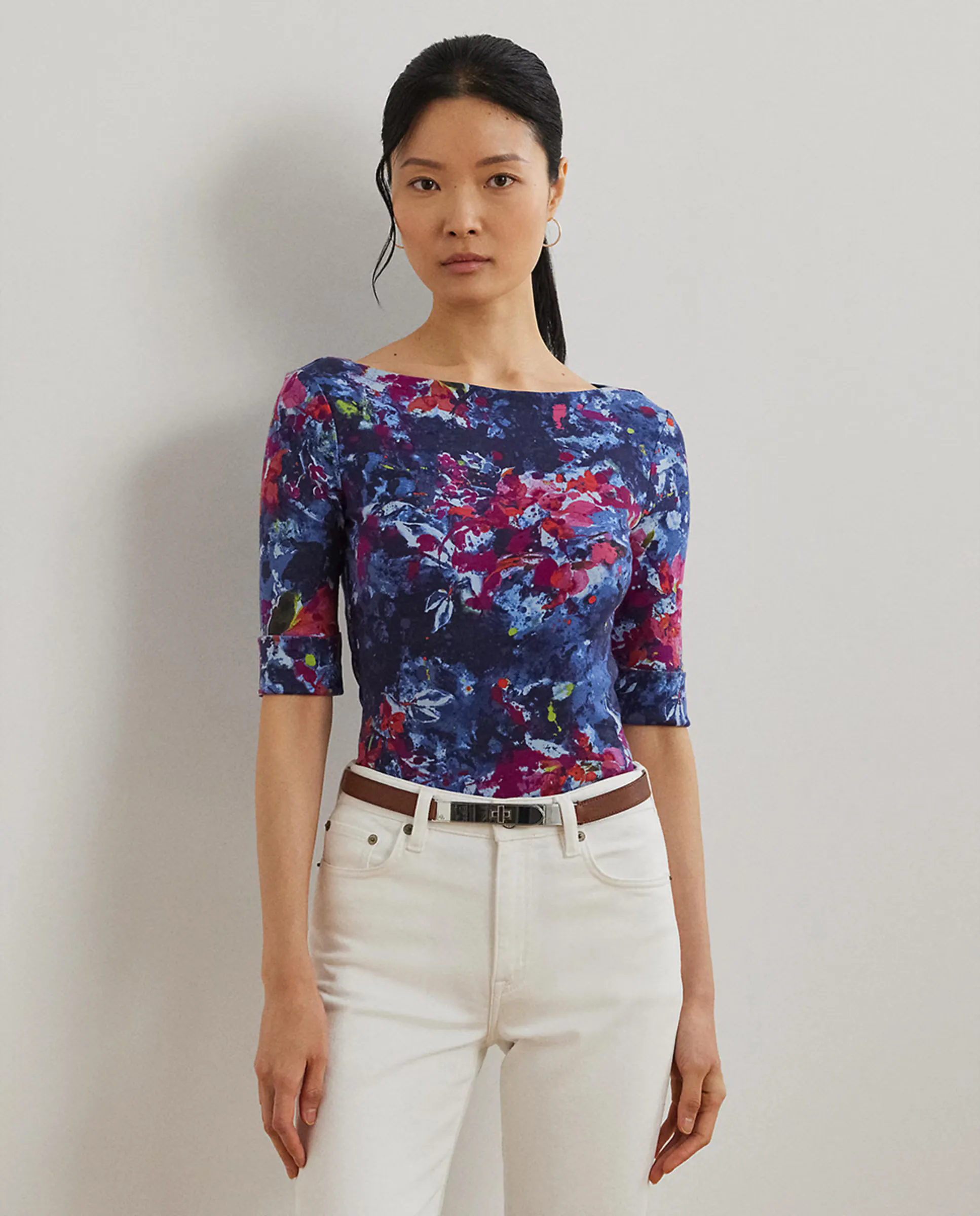 Женская хлопковая футболка с принтом Lauren Ralph Lauren, синий
Женская хлопковая футболка с принтом Lauren Ralph Lauren, синий