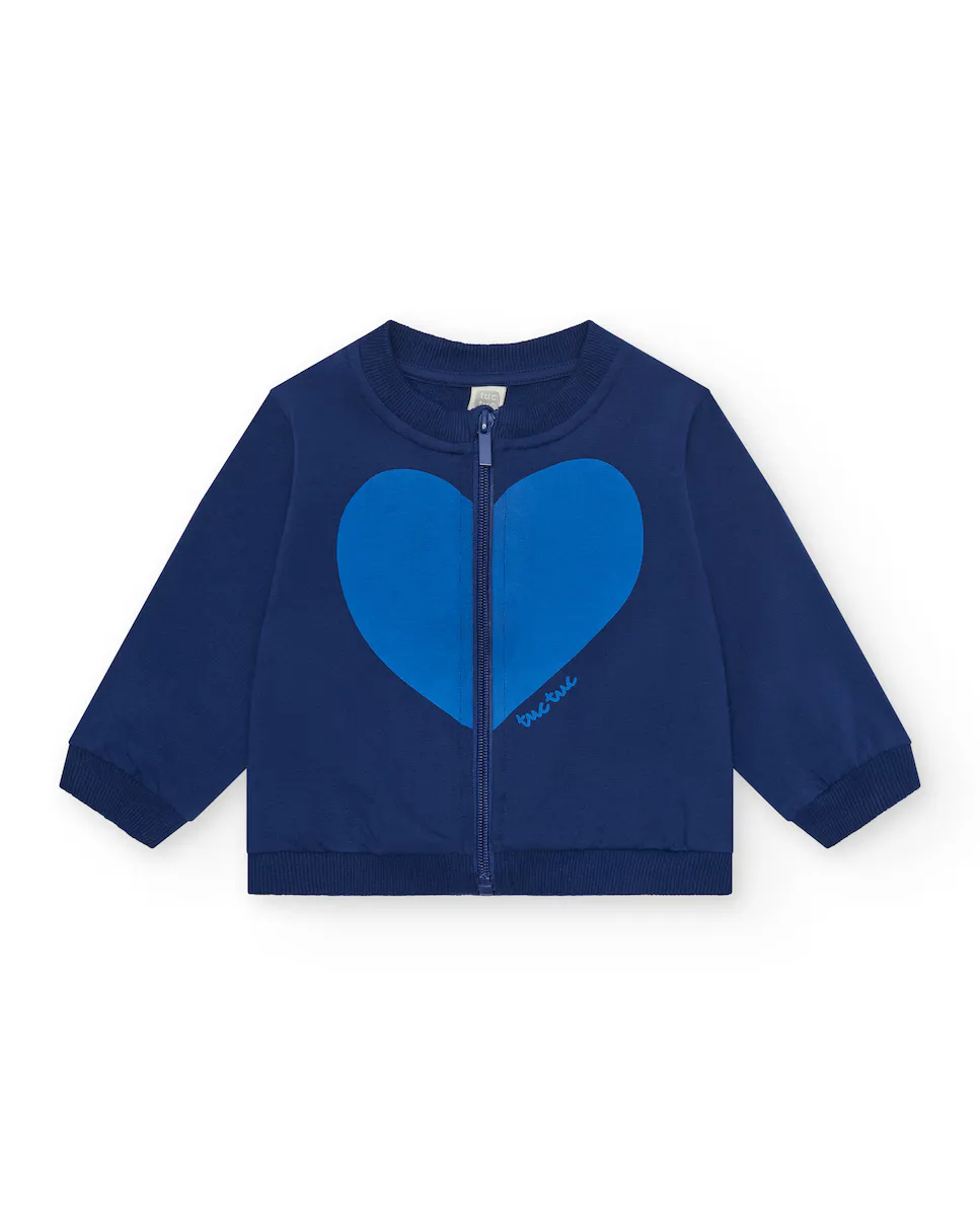 Плюшевая толстовка для девочек с сердцем и застежкой-молнией Tuc tuc, темно-синий 
Плюшевая толстовка для девочек с сердцем и застежкой-молнией Tuc tuc, темно-синий