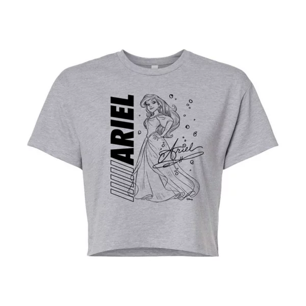 Укороченная футболка с автографом принцессы Ариэль-младшей Disney, серый
Укороченная футболка с автографом принцессы Ариэль-младшей Disney, серый