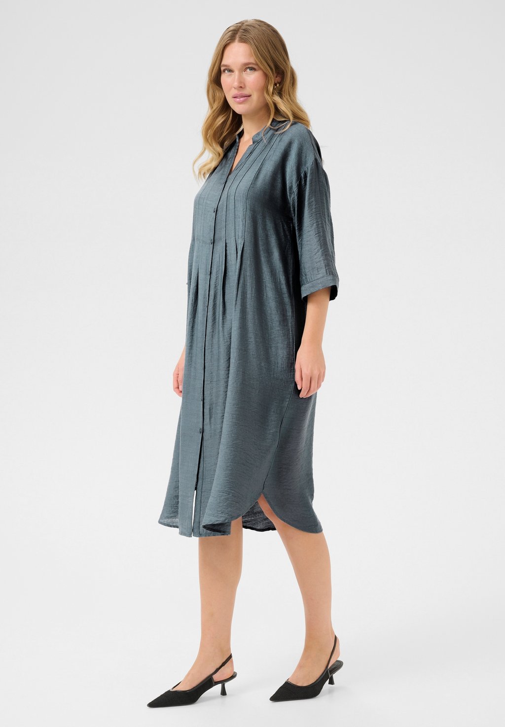 Платье-рубашка KAELISABETH Kaffe, сине-серый 
Платье-рубашка KAELISABETH Kaffe, сине-серый