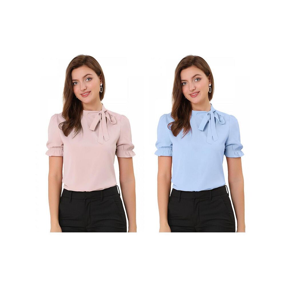 2 упаковки женских топов с галстуком-бабочкой, элегантная офисная блузка с короткими рукавами ALLEGRA K, цвет Pink And Light Blue
2 упаковки женских топов с галстуком-бабочкой, элегантная офисная блузка с короткими рукавами ALLEGRA K, цвет Pink And Light Blue