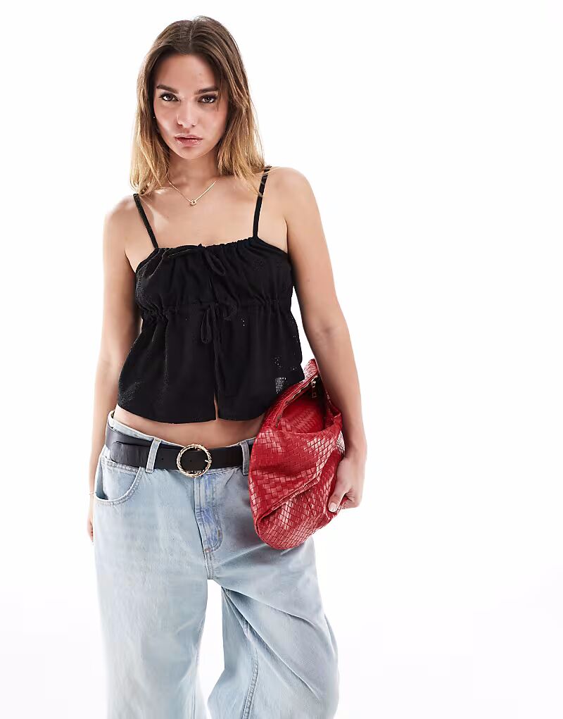 Топ с завязками спереди, черный Cotton On
Топ с завязками спереди, черный Cotton On