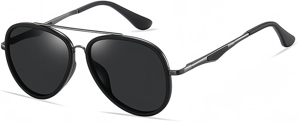 Ретро поляризованные солнцезащитные очки-пилот для мужчин, плоская верхняя часть, двойная перемычка, солнцезащитные очки для женщин в стиле панк, очки для путешествий и вождения, защита от УФ-излучения UV400 WNCKSQ, C01 Gun Black
Ретро поляризованные солнцезащитные очки-пилот для мужчин, плоская верхняя часть, двойная перемычка, солнцезащитные очки для женщин в стиле панк, очки для путешествий и вождения, защита от УФ-излучения UV400 WNCKSQ, C01 Gun Black