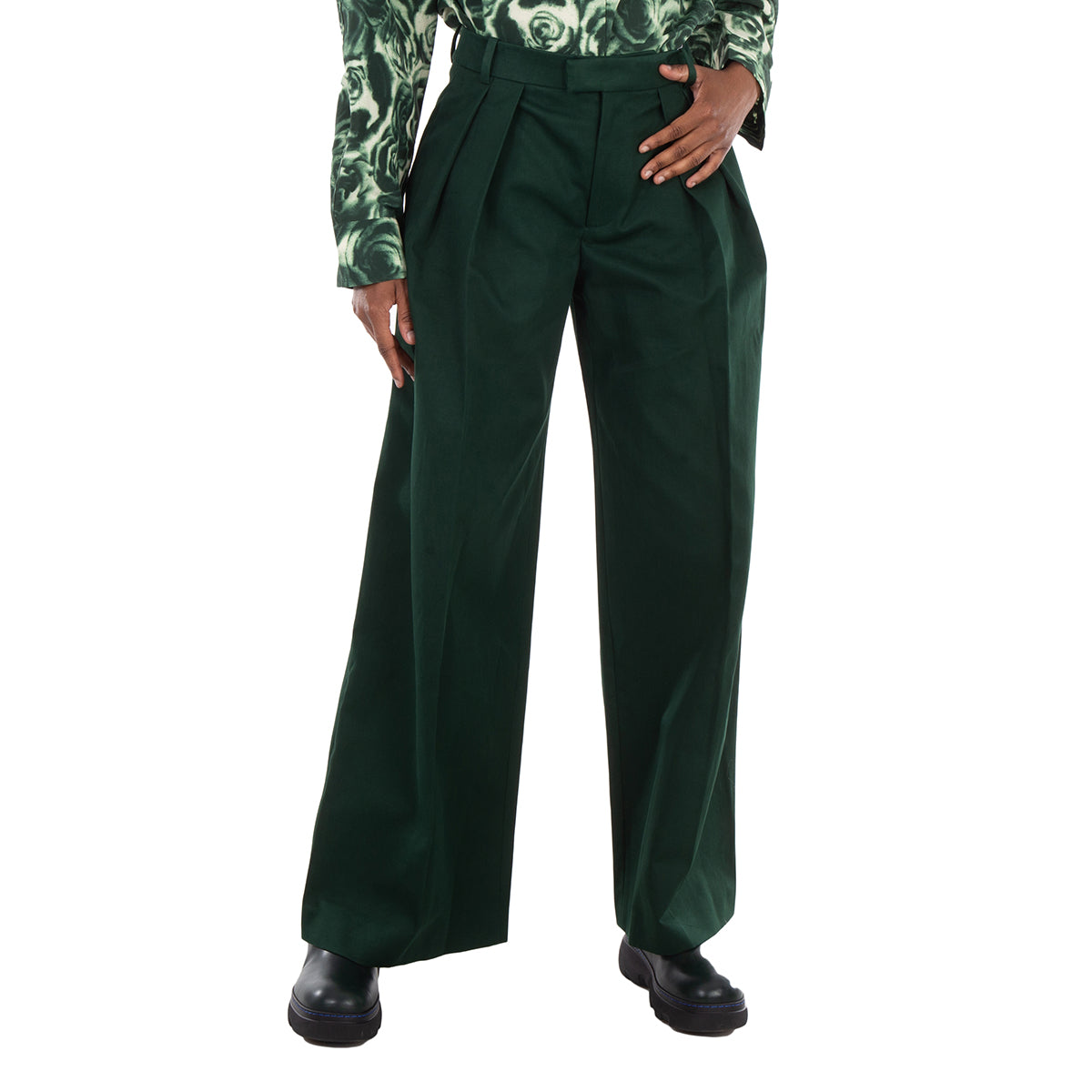 Брюки Burberry Wide Leg с плиссировкой из хлопка, Ivy
Брюки Burberry Wide Leg с плиссировкой из хлопка, Ivy