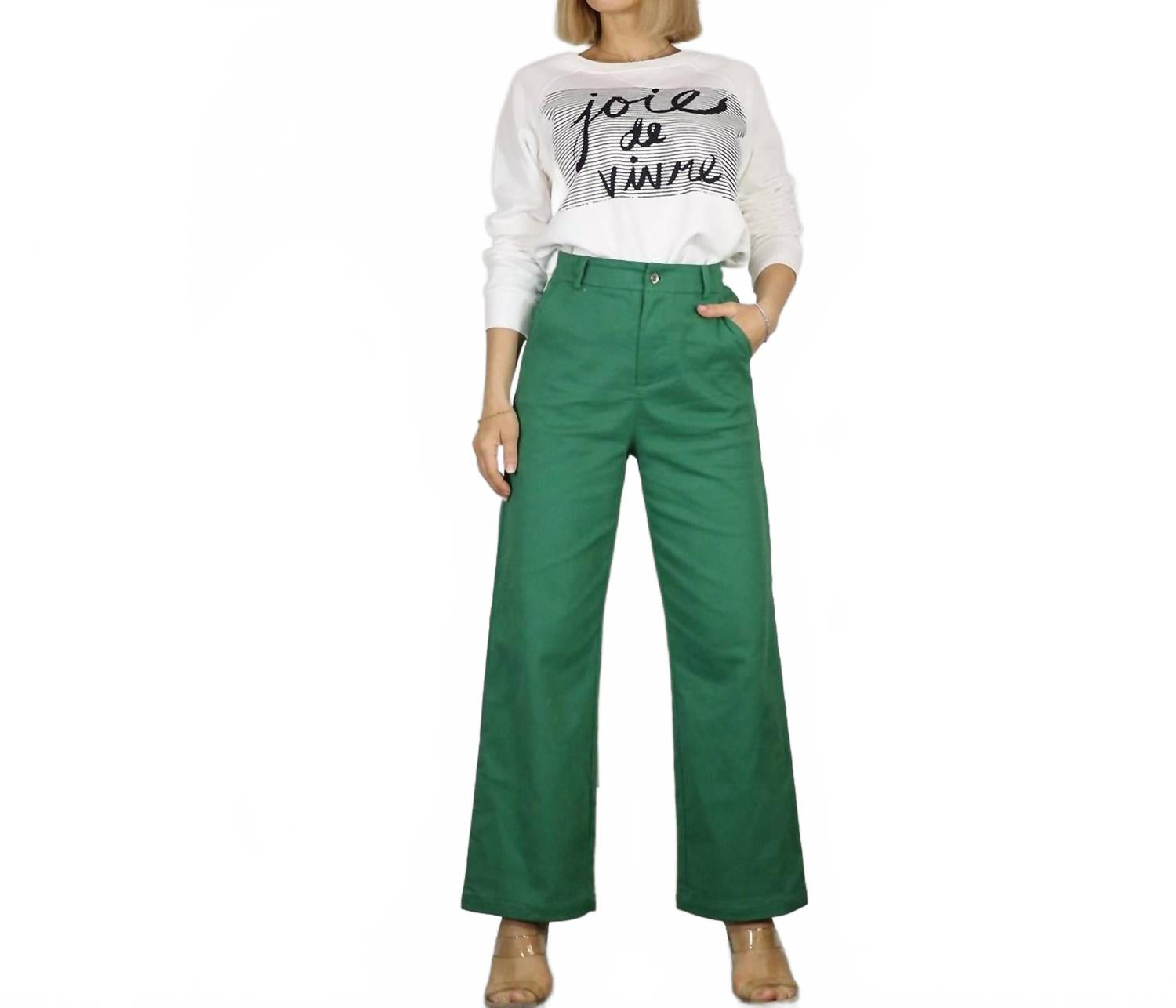 Хлопковые брюки-клеш из твила в зеленом цвете Mulla
Хлопковые брюки-клеш из твила в зеленом цвете Mulla