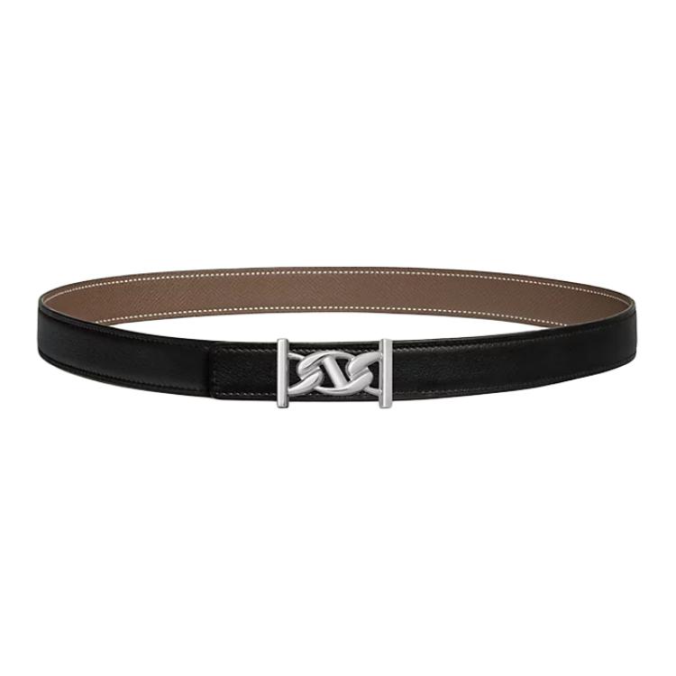 Металлический ремень из телячьей кожи и кожи с палладиевым покрытием унисекс черный/слоновая кость Ширина 2,4 см HERMES
Металлический ремень из телячьей кожи и кожи с палладиевым покрытием унисекс черный/слоновая кость Ширина 2,4 см HERMES