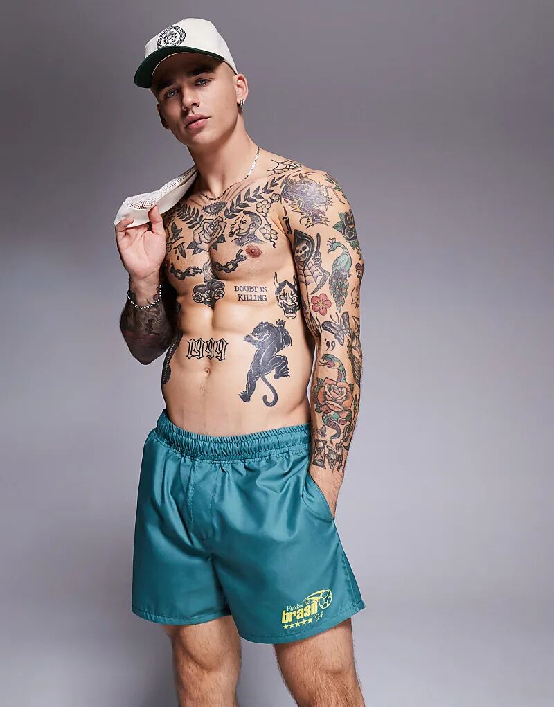 Короткие плавки ASOS DESIGN с принтом зеленого цвета
Короткие плавки ASOS DESIGN с принтом зеленого цвета