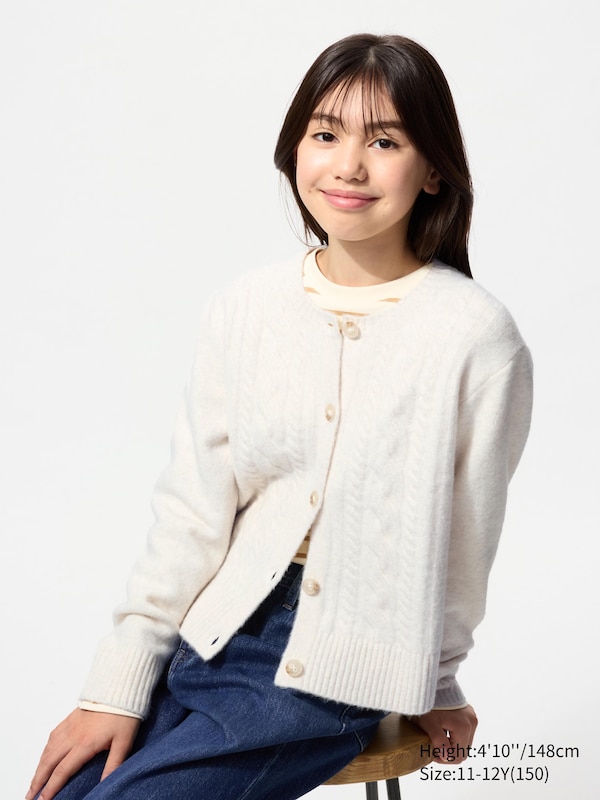 Кардиган из пряжи Soufflé Uniqlo, 01 off white
Кардиган из пряжи Soufflé Uniqlo, 01 off white