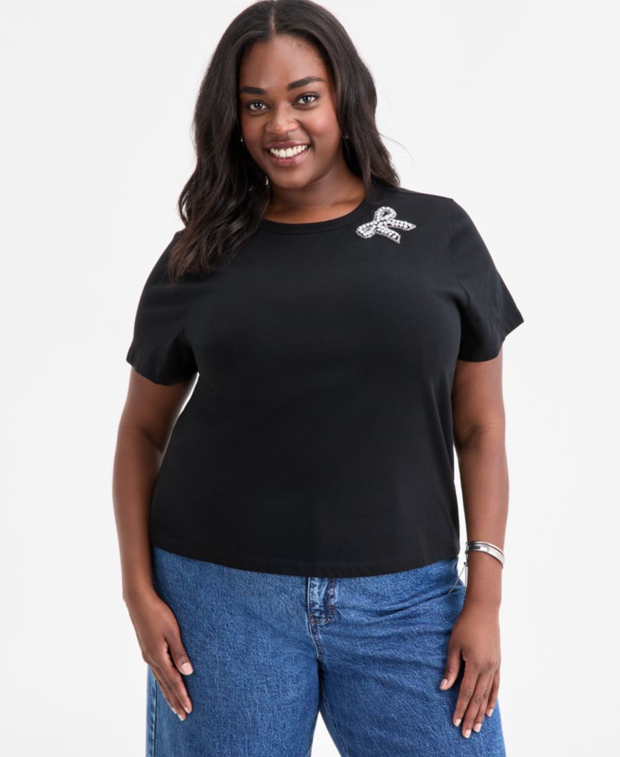 Стильная хлопковая футболка больших размеров с бантом On 34th, Deep Black, Черный, Стильная хлопковая футболка больших размеров с бантом On 34th, Deep Black
Стильная хлопковая футболка больших размеров с бантом On 34th, Deep Black, Черный, Стильная хлопковая футболка больших размеров с бантом On 34th, Deep Black