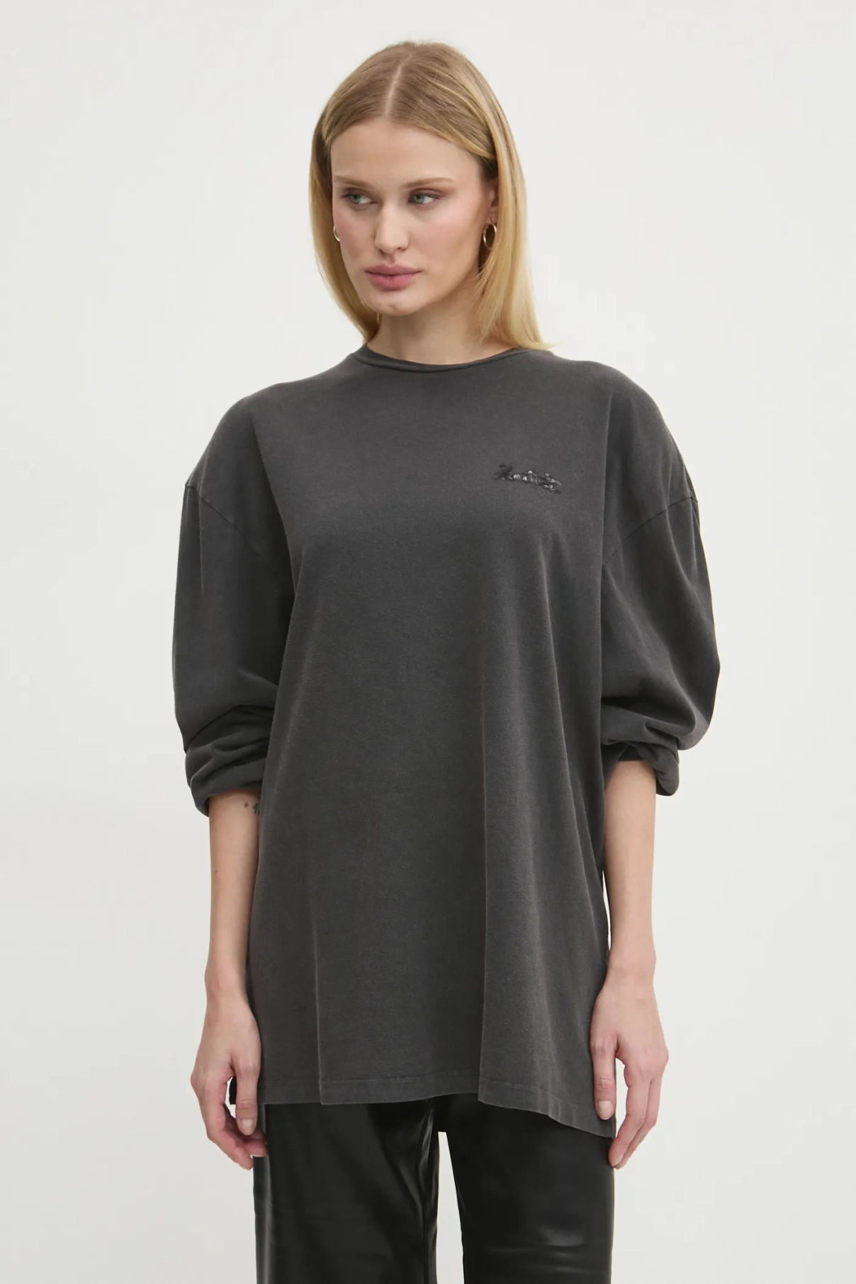 Хлопковый топ с длинными рукавами Rotate, серый
Хлопковый топ с длинными рукавами Rotate, серый