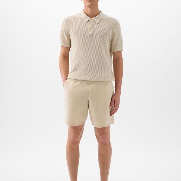 Шорты-Бермуды свободного покроя из хлопка и льна Gap, бежевый
Шорты-Бермуды свободного покроя из хлопка и льна Gap, бежевый