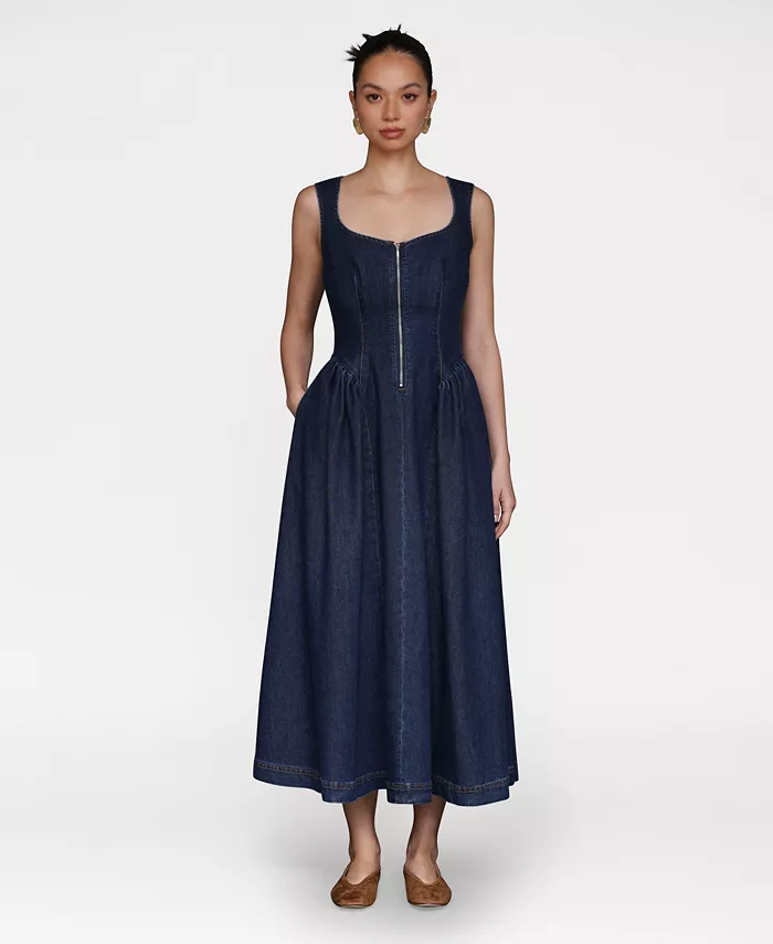 Женское платье миди с пышной юбкой в форме сердца Avec Les Filles, синий
Женское платье миди с пышной юбкой в форме сердца Avec Les Filles, синий