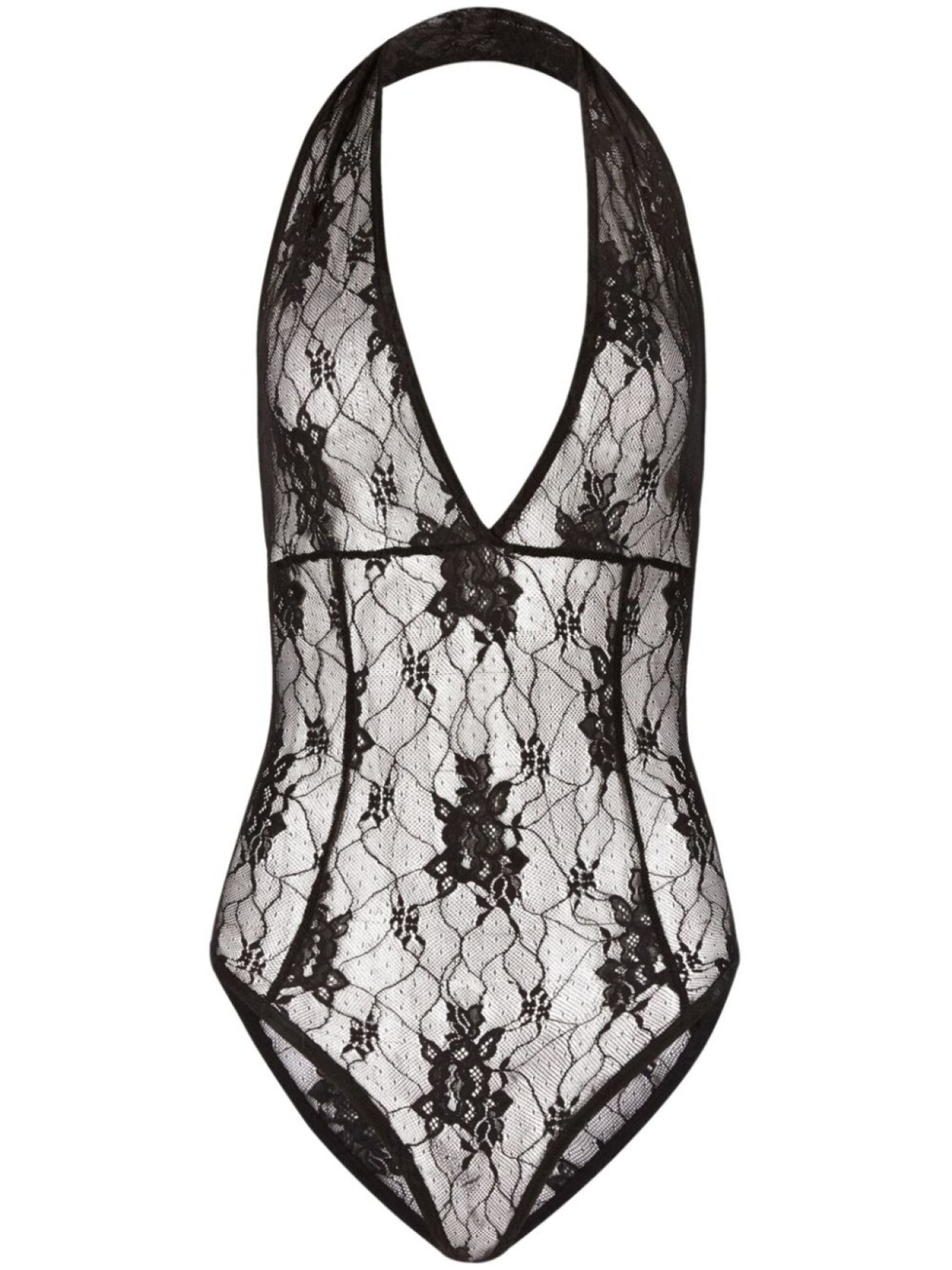 Nina Ricci кружевное боди с вырезом халтер, черный
Nina Ricci кружевное боди с вырезом халтер, черный