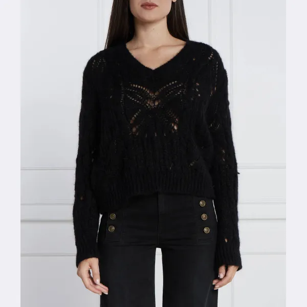 Шерстяной свитер обычного кроя Twin-Set, черный
Шерстяной свитер обычного кроя Twin-Set, черный