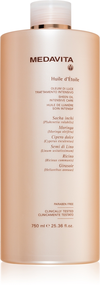 Huile d'étolle sheen oil intensive care intensive hair oil Medavita, 750 мл
Huile d'étolle sheen oil intensive care intensive hair oil Medavita, 750 мл