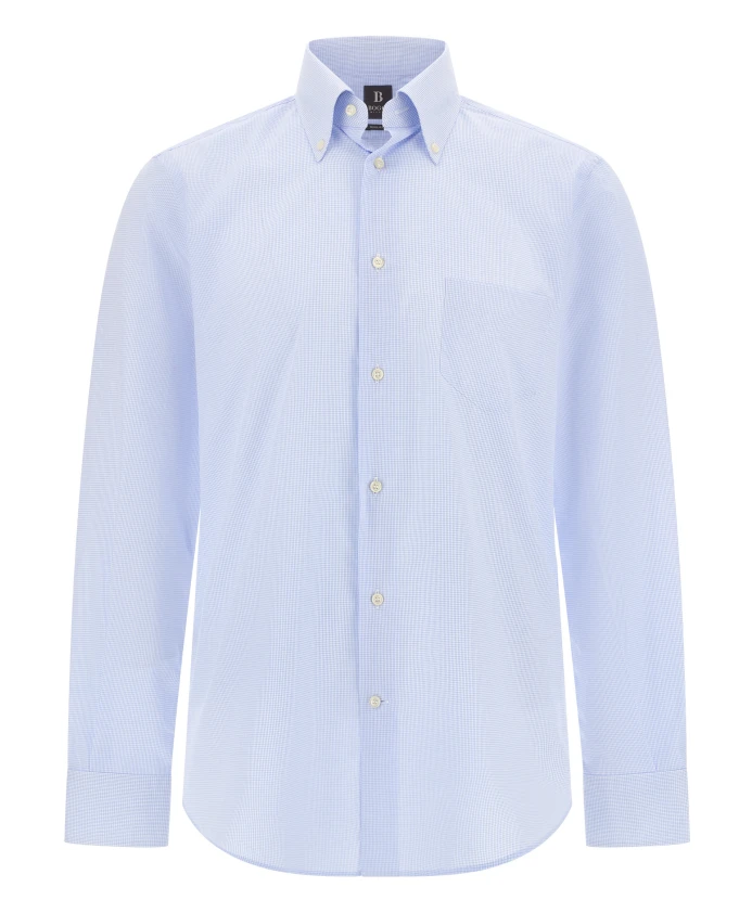 Хлопковая рубашка прямого кроя в клетку. Boggi Milano, синий
Хлопковая рубашка прямого кроя в клетку. Boggi Milano, синий