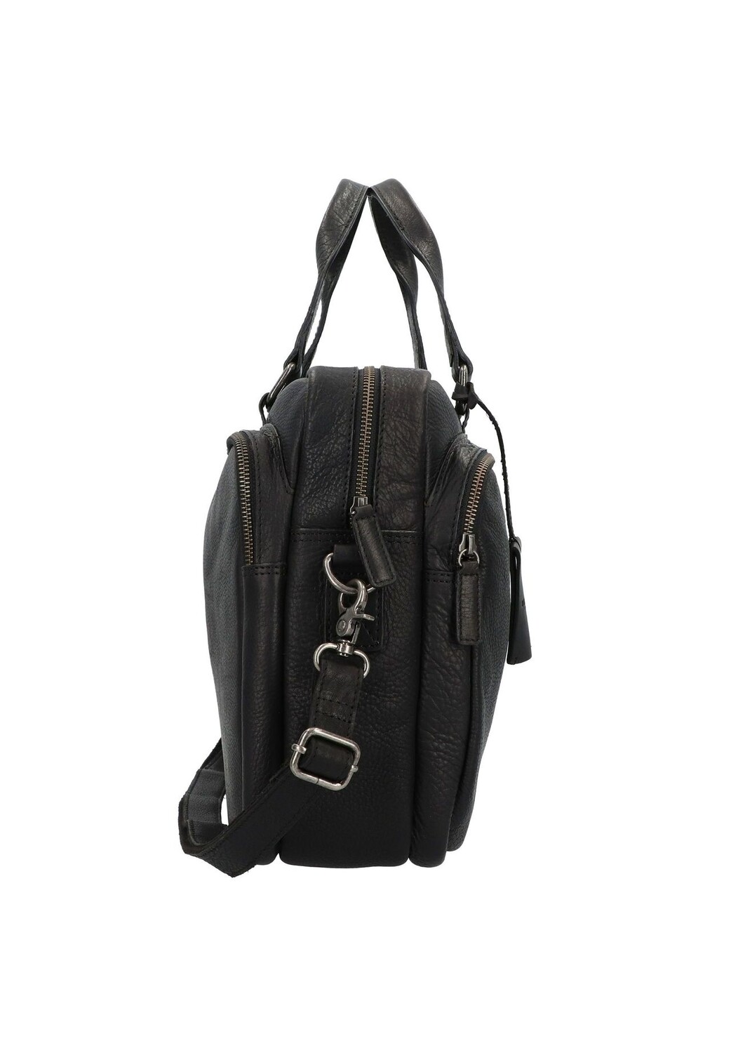 Антикварный кожаный портфель Avery с отделением для ноутбука 40 см BURKELY, черный