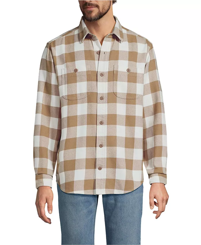 Мужская аутентичная фланелевая рубашка с длинным рукавом Lands' End, белый
Мужская аутентичная фланелевая рубашка с длинным рукавом Lands' End, белый