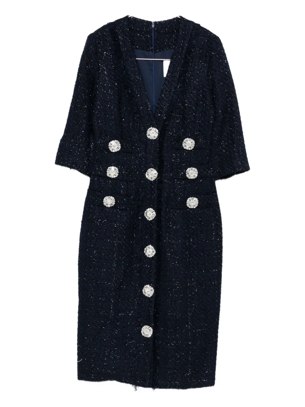 Платье с декоративными пуговицами Costarellos, синий
Платье с декоративными пуговицами Costarellos, синий