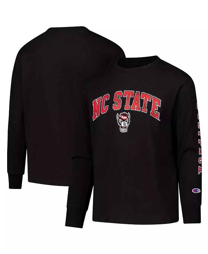 Черная футболка с длинным рукавом Big Boys and Girls NC State Wolfpack с потрепанным логотипом в виде арки Champion
Черная футболка с длинным рукавом Big Boys and Girls NC State Wolfpack с потрепанным логотипом в виде арки Champion