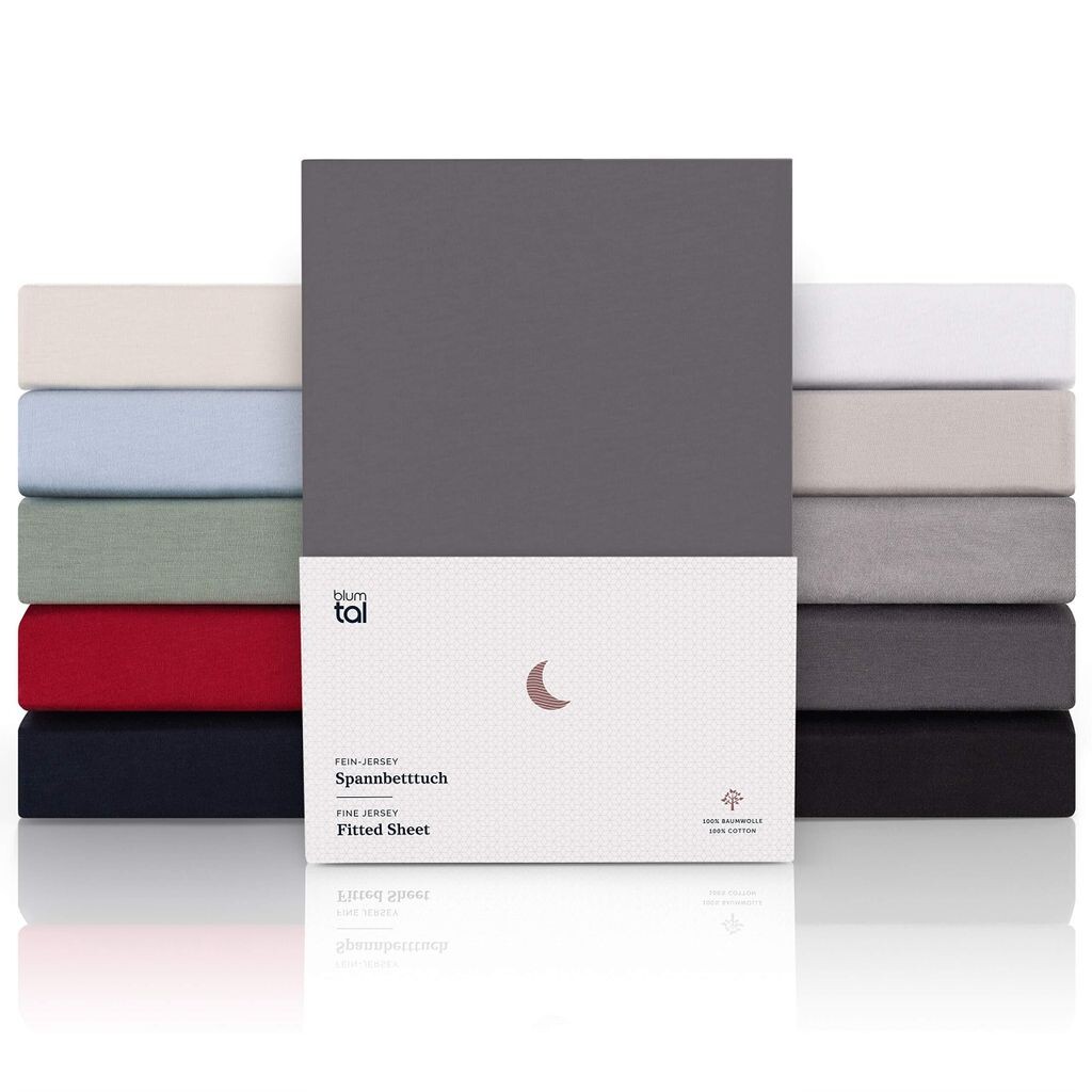 Blumtal Premium Jersey (комплект из 2 шт.), топпер-бокс, простыни с пружинным матрасом, 180x200 см, сертификат Oeko-TEX, очень мягкая простыня из 100% хлопка, высота топпера до 10 см, антрацитовый
Blumtal Premium Jersey (комплект из 2 шт.), топпер-бокс, простыни с пружинным матрасом, 180x200 см, сертификат Oeko-TEX, очень мягкая простыня из 100% хлопка, высота топпера до 10 см, антрацитовый