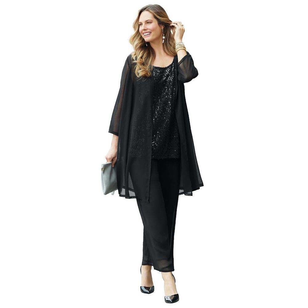 Женский комплект брюк на бретельках с пайетками, большие размеры, 3 штatherines Catherines, черный
Женский комплект брюк на бретельках с пайетками, большие размеры, 3 штatherines Catherines, черный