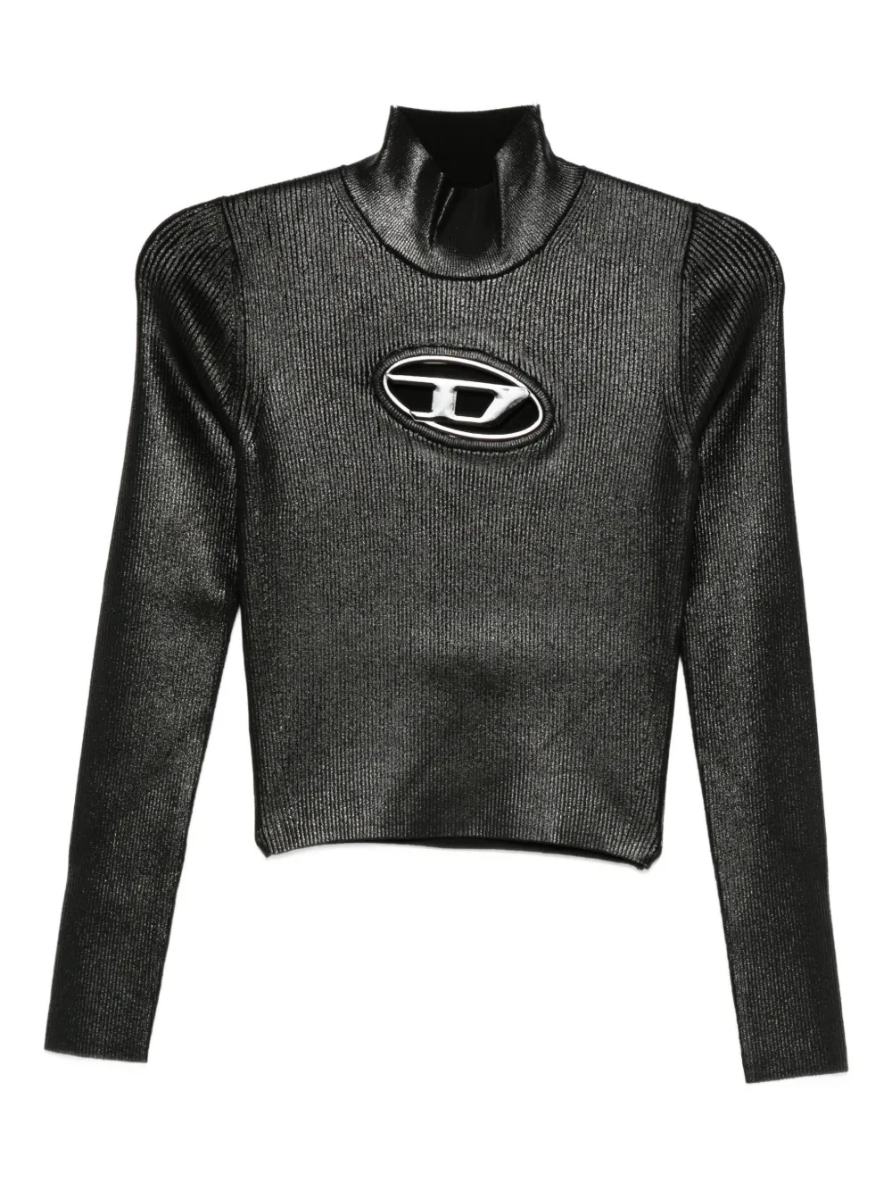 Ребристый топ с высоким воротом DIESEL, черный
Ребристый топ с высоким воротом DIESEL, черный
