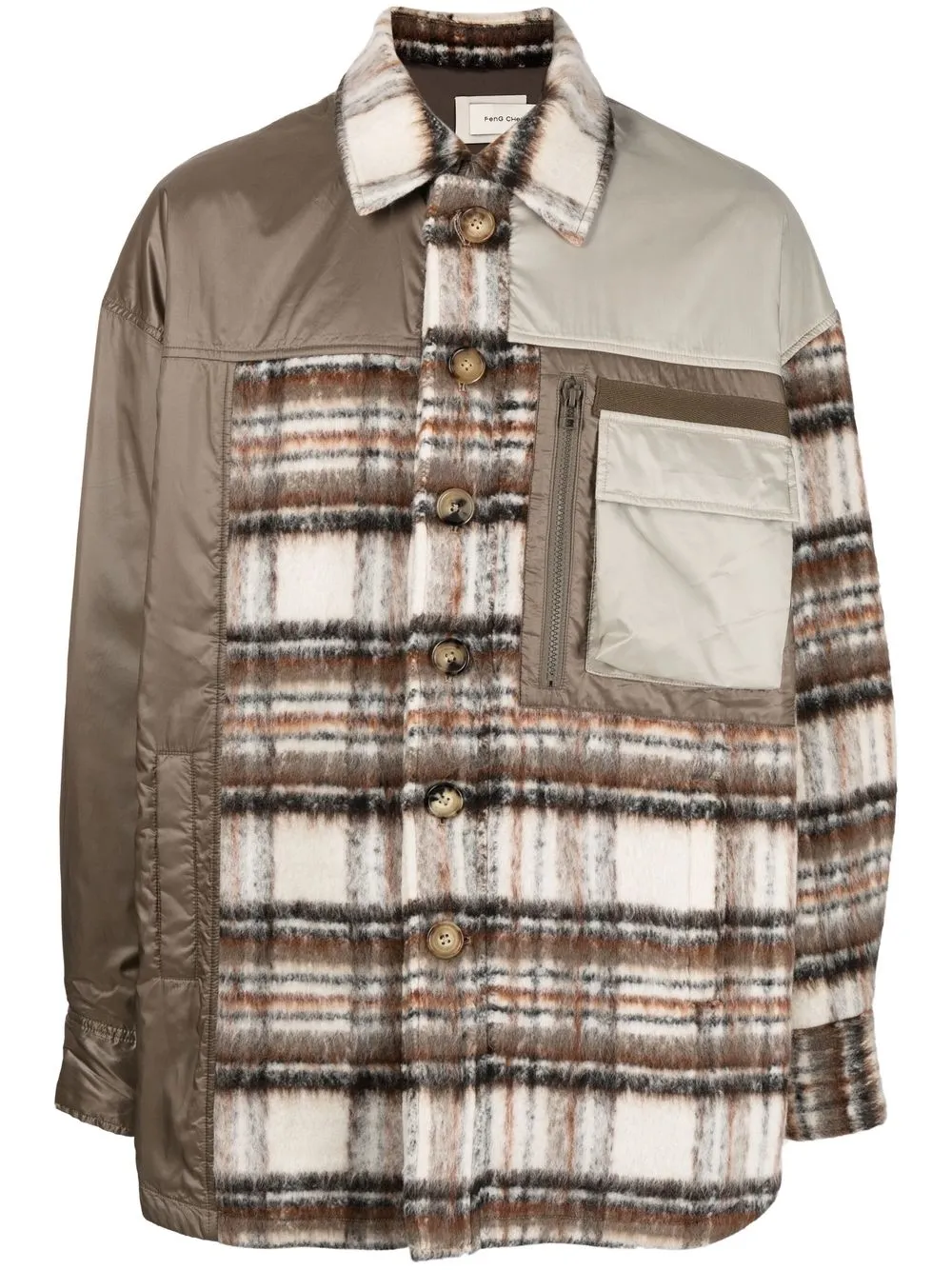 Куртка на пуговицах со вставками Feng Chen Wang, нейтральный
Куртка на пуговицах со вставками Feng Chen Wang, нейтральный