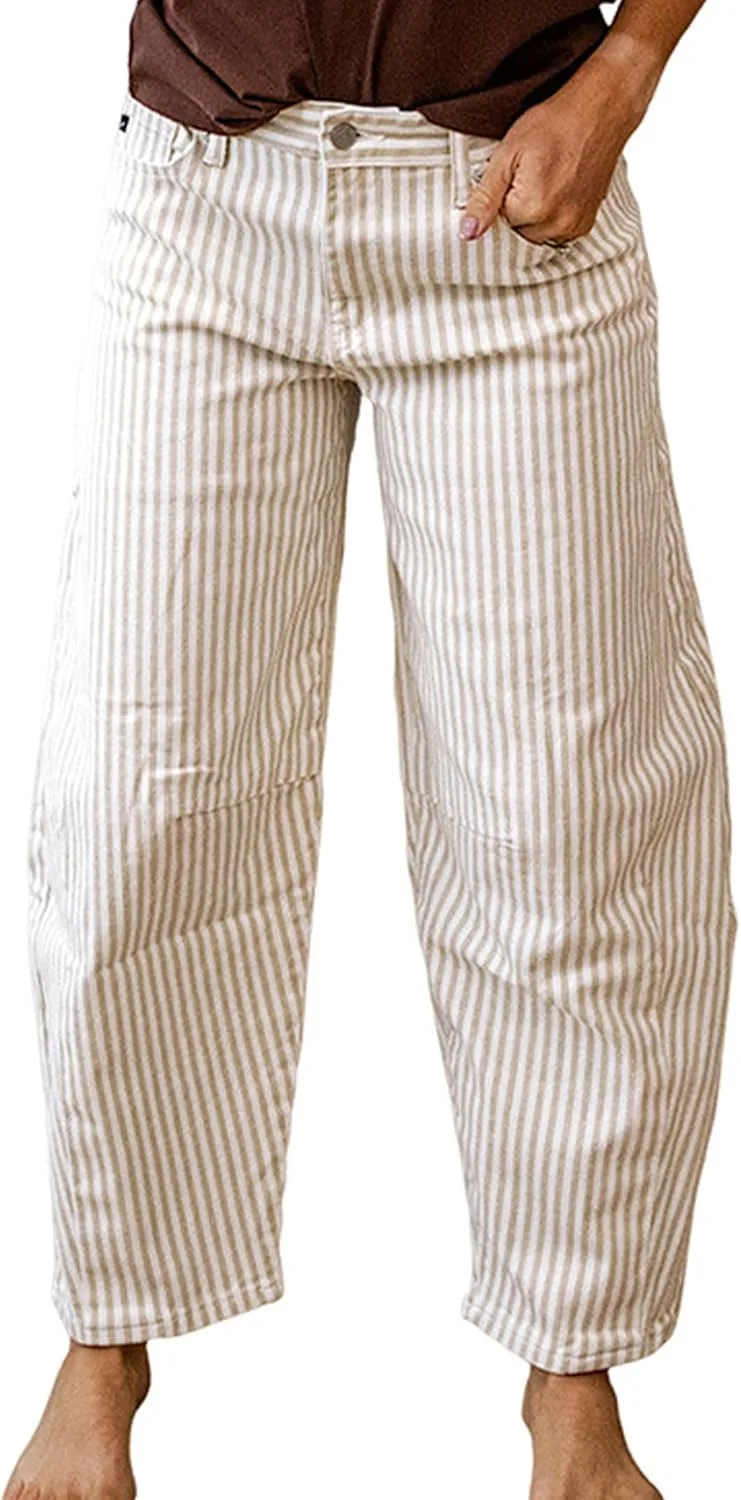 Женские джинсы в полоску high waisted baggy wide leg Tinscor
Женские джинсы в полоску high waisted baggy wide leg Tinscor