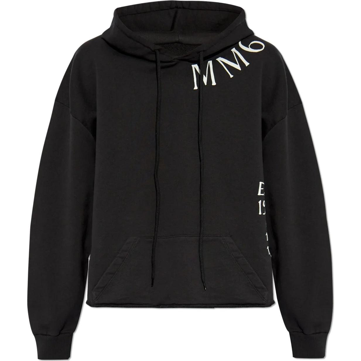 Худи с логотипом и спущенным плечом MM6 Maison Margiela, черный
Худи с логотипом и спущенным плечом MM6 Maison Margiela, черный