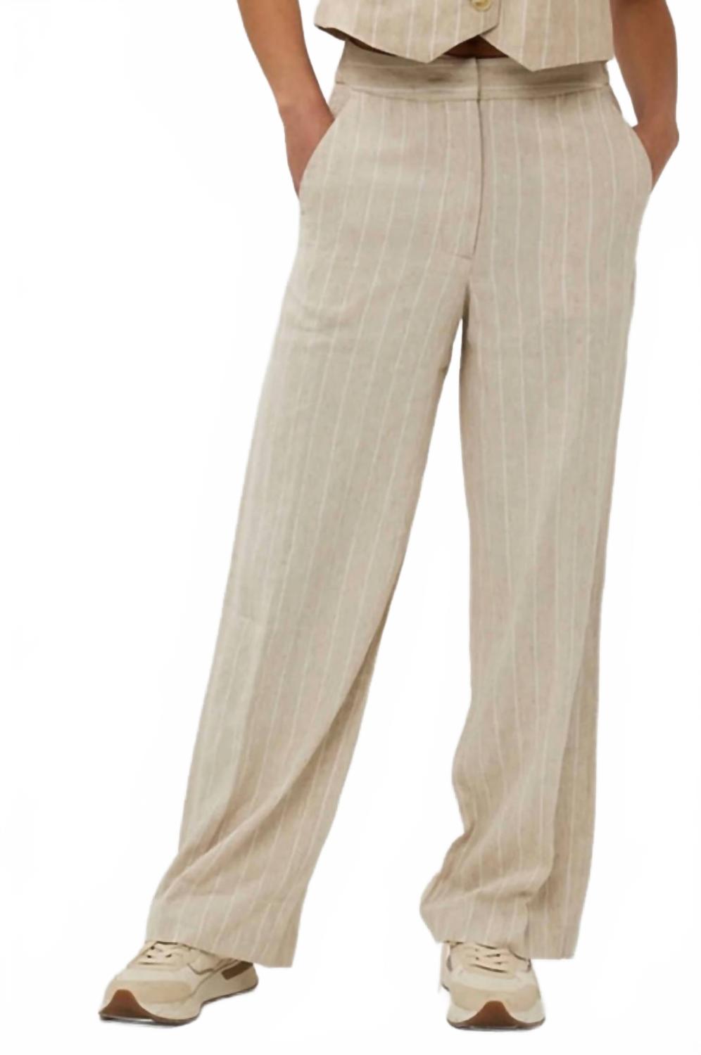 Льняные полосатые брюки бежевые ESQUALO
Льняные полосатые брюки бежевые ESQUALO